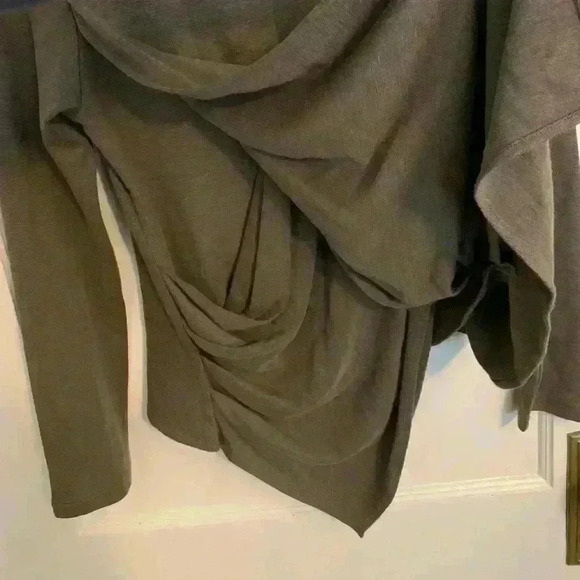 Ronen Chen crisscross drape back cardigan, color mocha, Women’s size 1 (small) - Picture 6 of 7